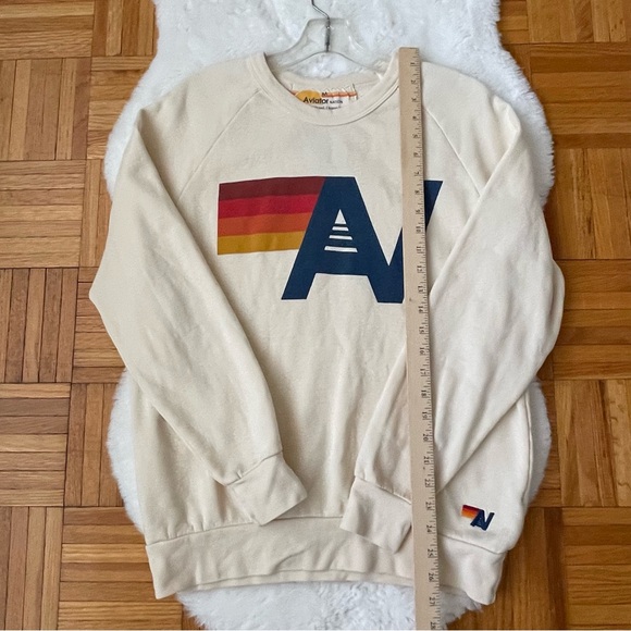 AVIATOR NATION  Logo Crew~Vintage White Size Medium - Picture 7 of 8